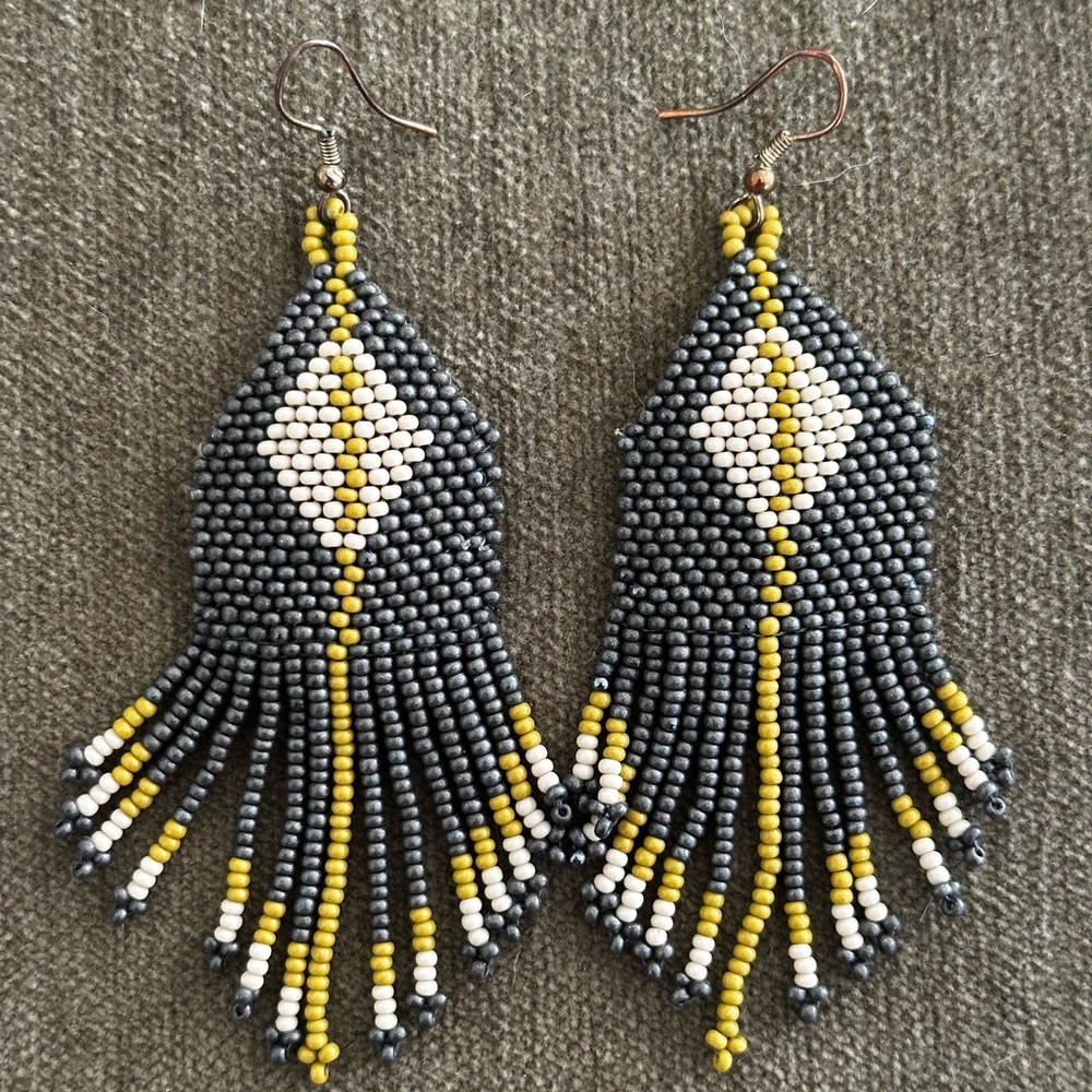 Handcrafted Beaded Fringe Earrings